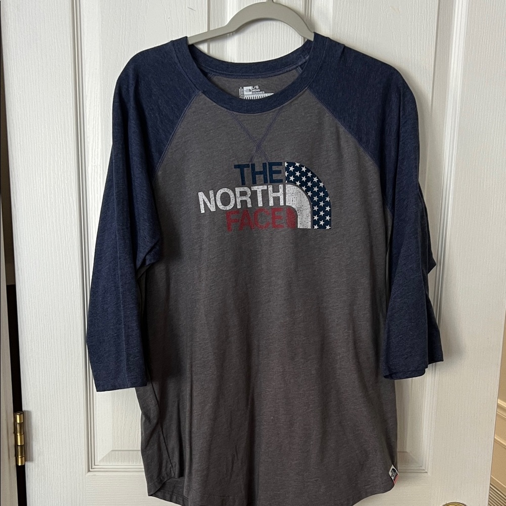 The North Face Navy and Charcoal Raglan Tee